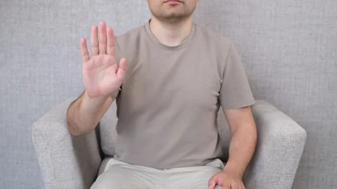 Man stop sign Stock Footage 277154759