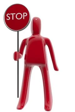 Man with stop sign Stock Illustration