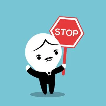 Man with a stop sign Stock Illustration