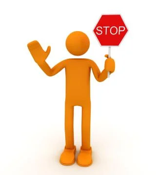 Man with a stop sign Stock Illustration