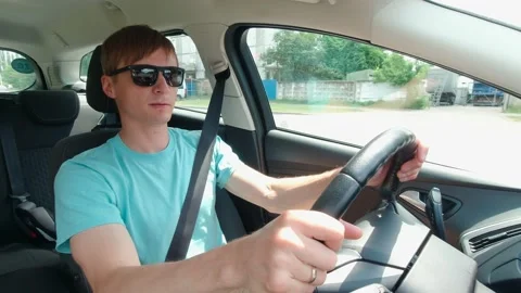 Man Stopped In A Parking Slow Motion Stock Footage 156723154