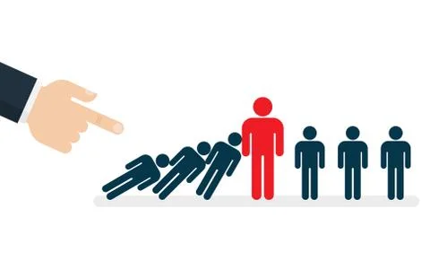 Man stopping the domino effect with falling dominoes Illustrazione stock