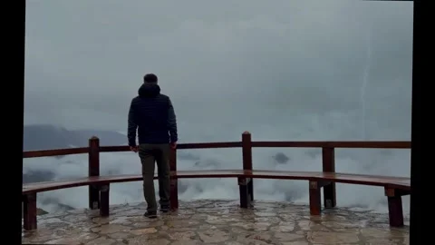 Man on the storm Stock Footage 255668438