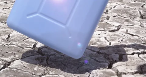 Man stranded in desert is checking see how much water is left, Lost and survival Stock-Footage 147198500