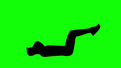 Man strengthen core with exercises flat character on cartoon background. Video stock 295379595