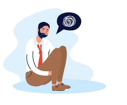 Man with stress attack character Stock Illustration