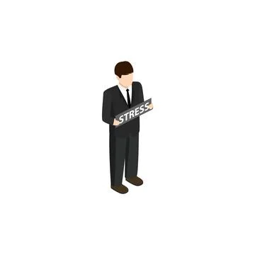 Man with stress problems icon, isometric 3d style Stock Illustration