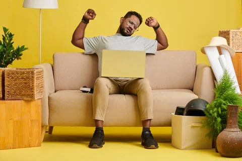 Man Stretching after Work Foto stock
