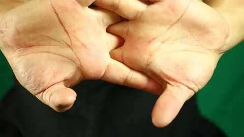 Man  stretching arms , close up Stock Footage 98622766