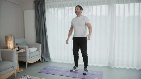 Man stretching arms Video stock 262077924