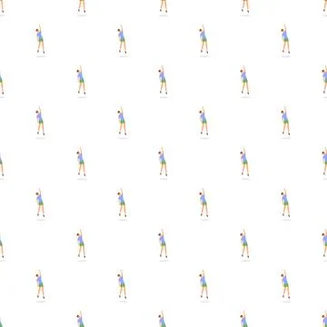 Man stretching pattern for wellness and fitness background Illustrazione stock