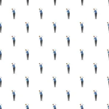 Man stretching side bend exercise seamless pattern Stock Illustration