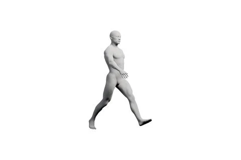 Man striding confidently in matte white studio 스톡 일러스트