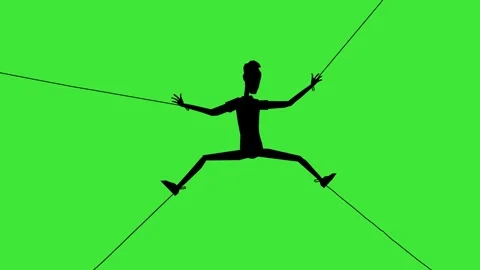 Man Struggling in Trapped Situation Concept Animation. Vídeo Stock 334717766