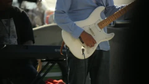 Man Strumming Guitar Stock Footage 11360019