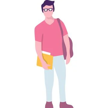Man student vector icon isolated on white Stock Illustration