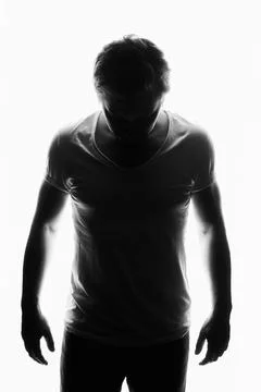 Man in studio isolated white background. boy in a shirt Stock Photos