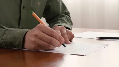 Man Studying And Underlining Important Text. Stock Footage 150264870
