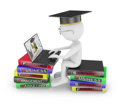 Man studying business Stock Illustration