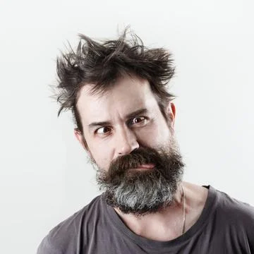 Man with stupid mug Stock Photos