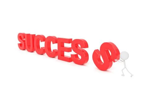 The man with success concept. 3D rendering. Stock Illustration