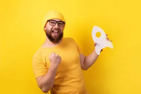 Man with successful startup Stock Photos