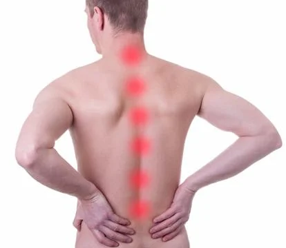 Man suffering from backache Stock Photos