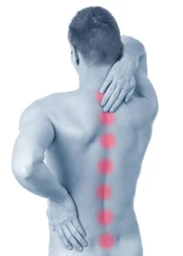 Man suffering from backache Stock Photos