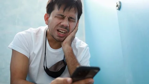 Man suffering from diarrhea Video stock 157350061