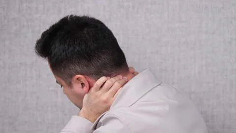 Man suffering from neck pain Stock-Footage 270801787