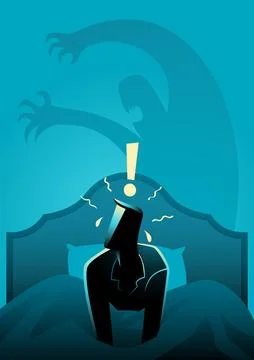 Man Suffering Nightmare Stock Illustration