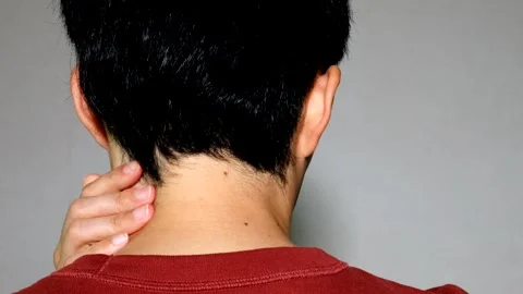 Man suffering from stiff shoulders Stock Footage 329340115