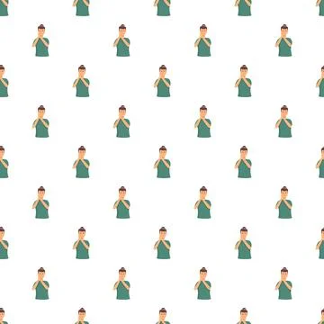 Man suffering from toothache pattern repeating background Illustrazione stock