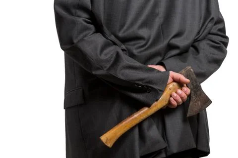 Man in suit with axe Stock Photos