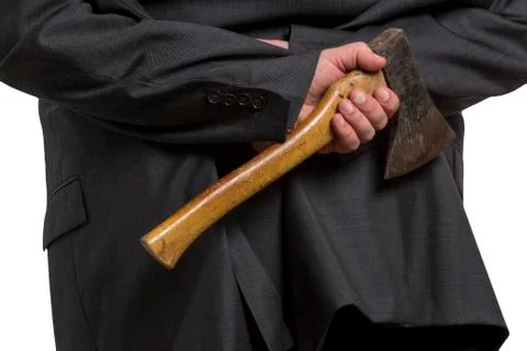 Man in suit with axe Stock-Fotos