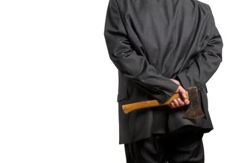Man in suit with axe Stock Photos
