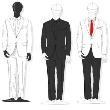 Man suit. Clothes collection. Vector illustration. Stock Illustration