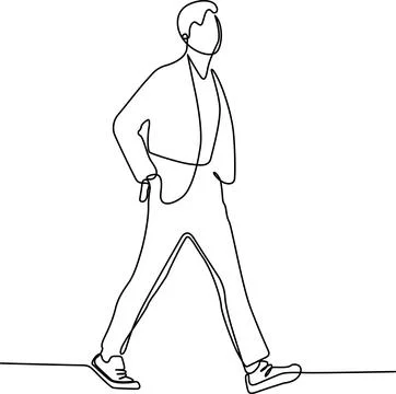 A man in a suit confidently strides forward while holding his jacket pocket.. Stock Illustration