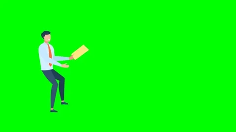 Man in a suit with documents in his hands. Teacher, office worker waves hand Stock Footage 294707970