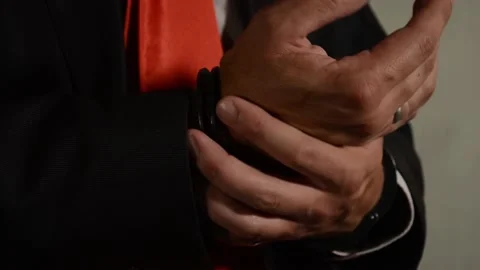 A man in a suit handcuffed Stock-Footage 91144991