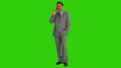 Man in suit having a phone call Stock Footage