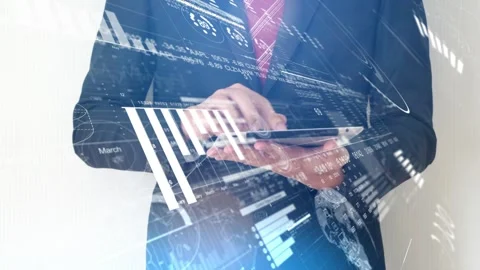 A man in a suit holding a tablet Stock Footage 315116230