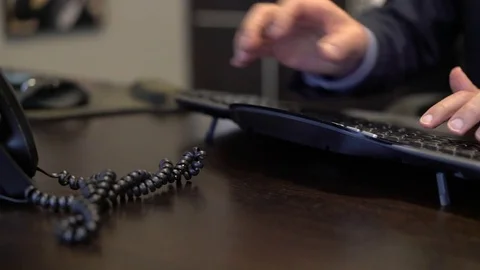 Man In Suit Picking Up Phone 스톡 동영상 78207610
