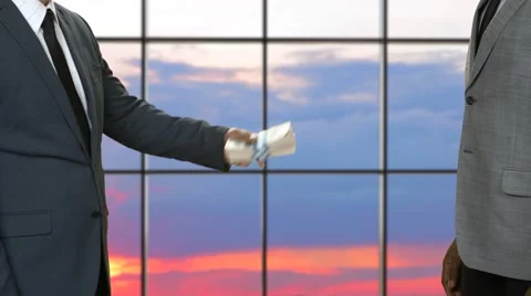Man in suit refuses money. Stock Footage 63823798