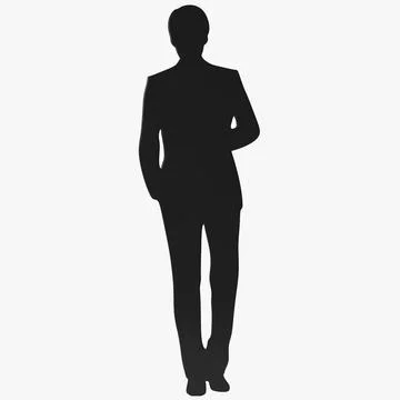 Man in a Suit Silhouette 3D Model