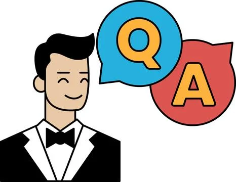 A man in a suit is smiling and talking to himself Illustration