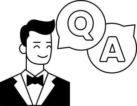 A man in a suit is smiling and talking to himself Illustration