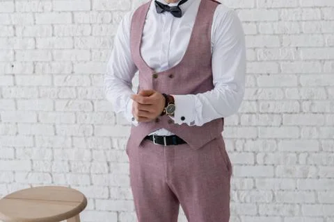 Man in a suit in the studio Foto stock