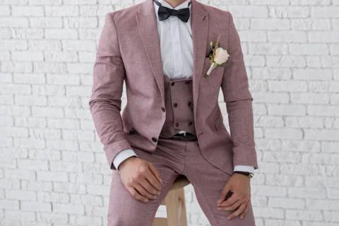 Man in a suit in the studio Foto stock