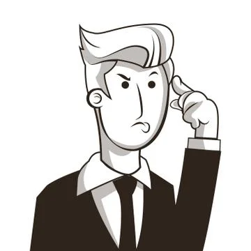 Man in suit thinking icon Stock Illustration